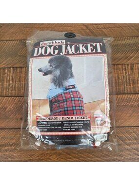 vintage Doggiduds corduroy and denim plaid dog jacket - size XXL
